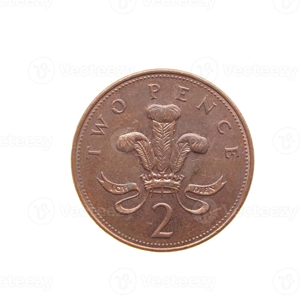2 pence mynt, Storbritannien foto