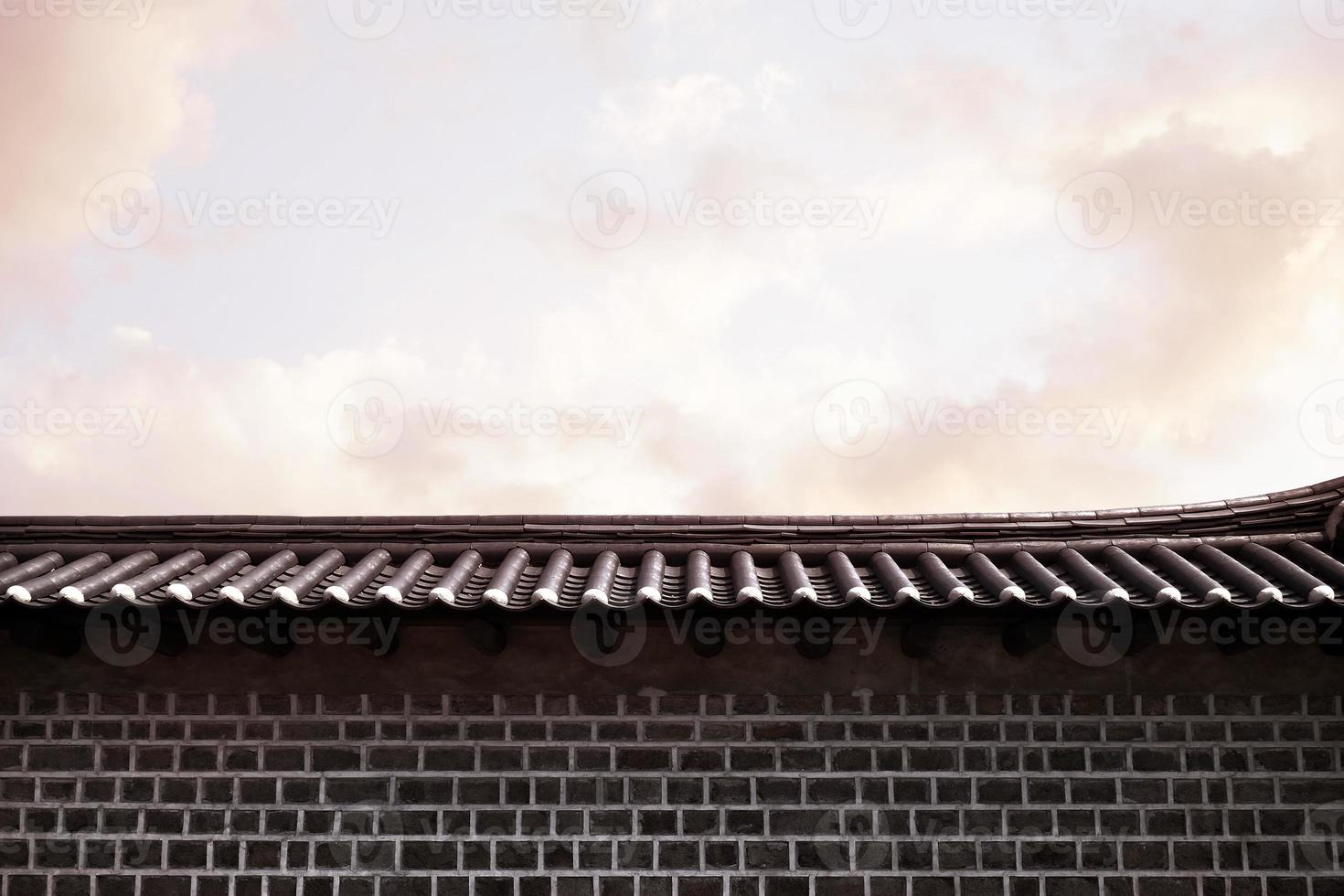 koreansk tradition, traditionella hus och byggnader, koreanskt landmärke foto