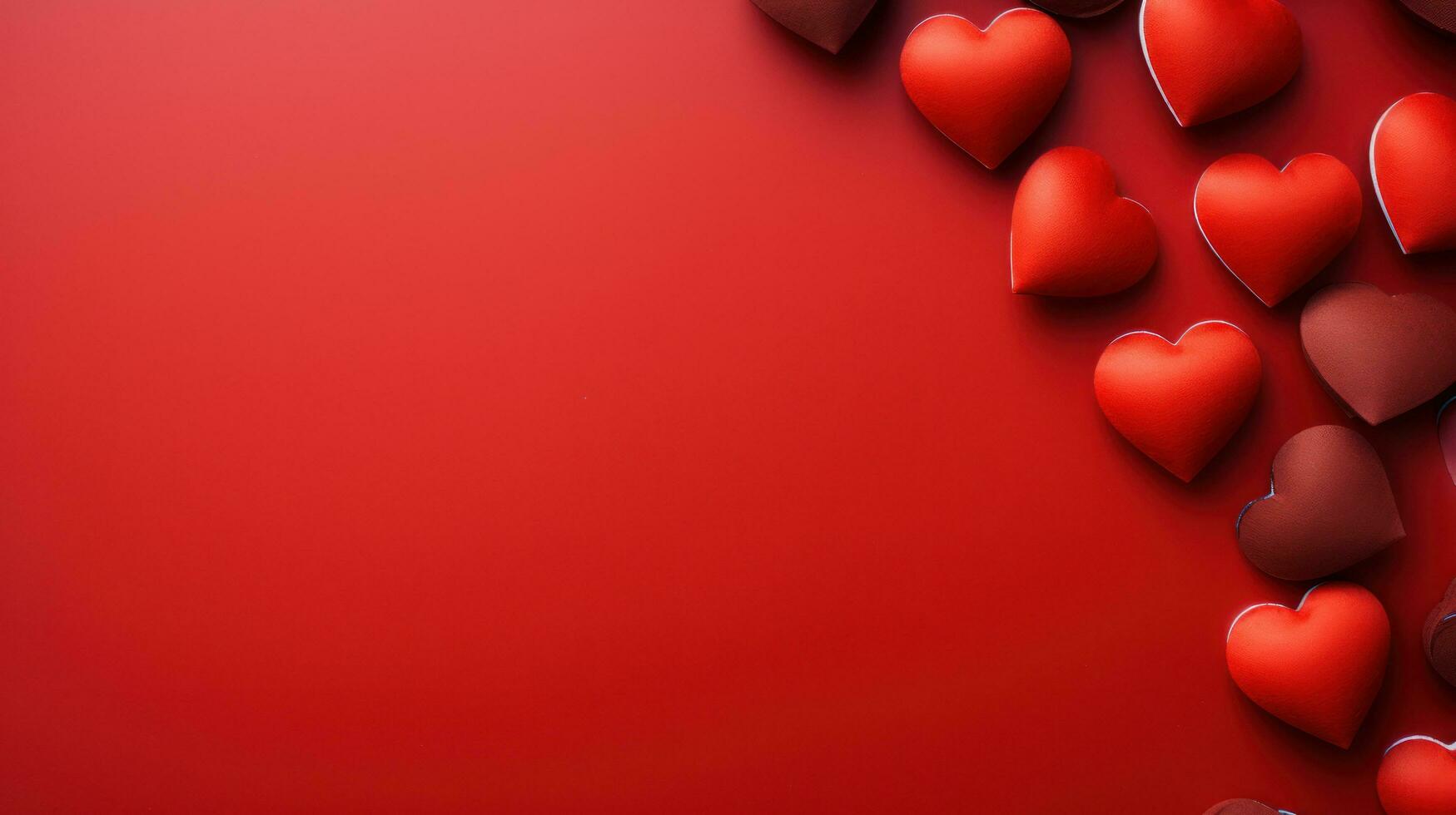 röd hjärtan på röd bakgrund foto