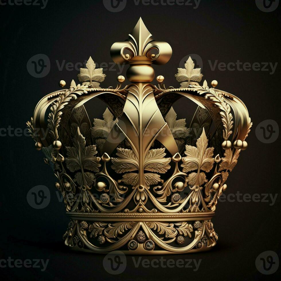 kunglig guld krona isolerat på vit bakgrund. ai generativ foto