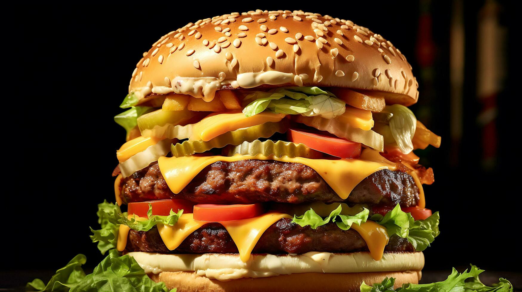 utsökt de känd biff, vegetabiliska burger erfarenhet. ai generativ foto