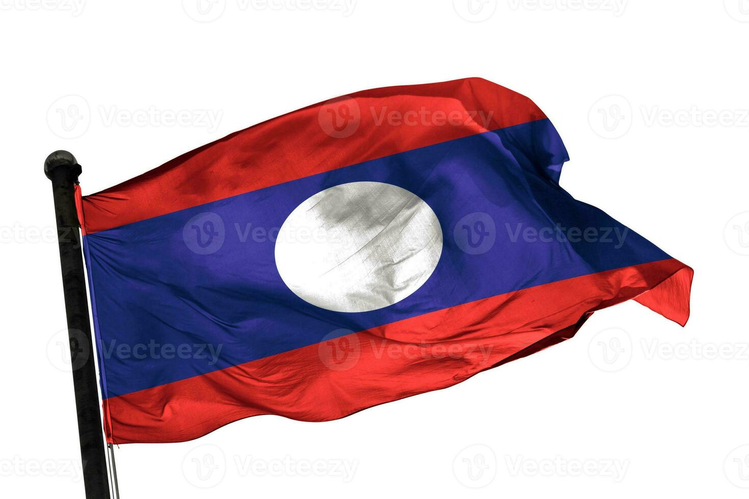 laos flagga på en vit bakgrund. - bild. foto