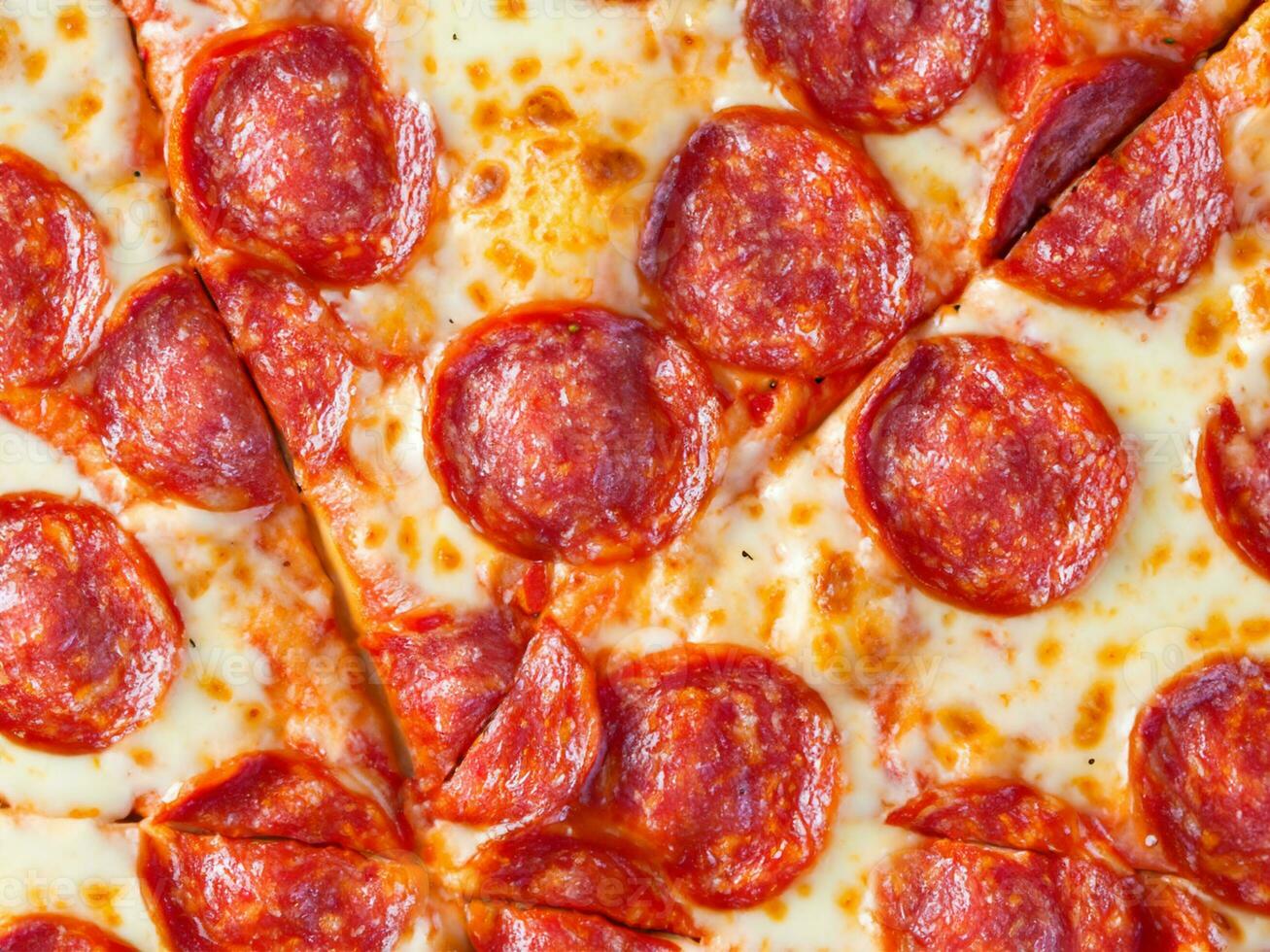 pepperoni pizza med mozzarella ost och salami foto
