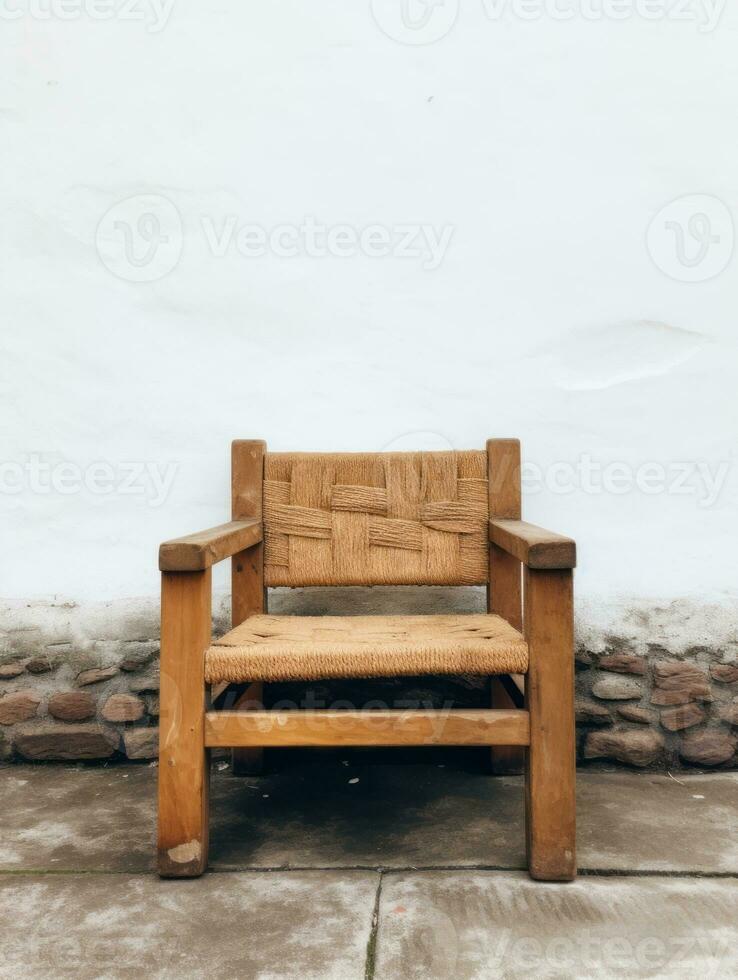 stol på vit bakgrund ai generativ foto