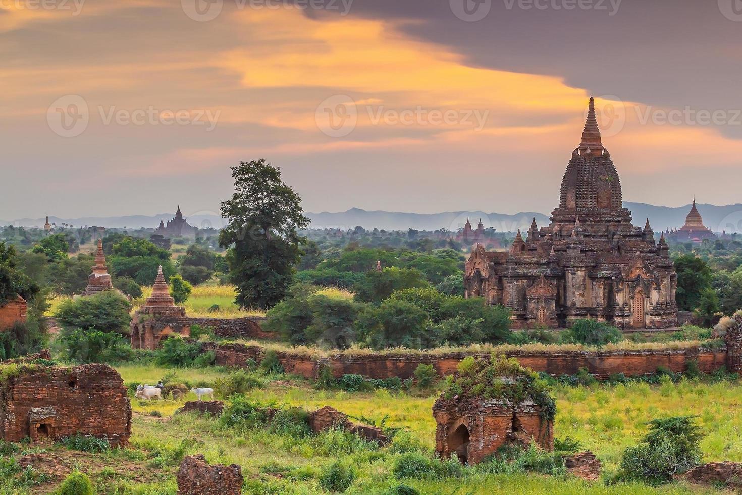Bagan stadsbild i Myanmar i Asien foto