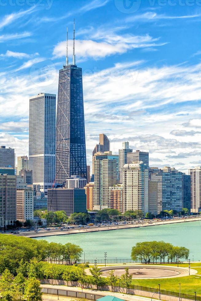 downtown chicago skyline stadsbild i usa foto