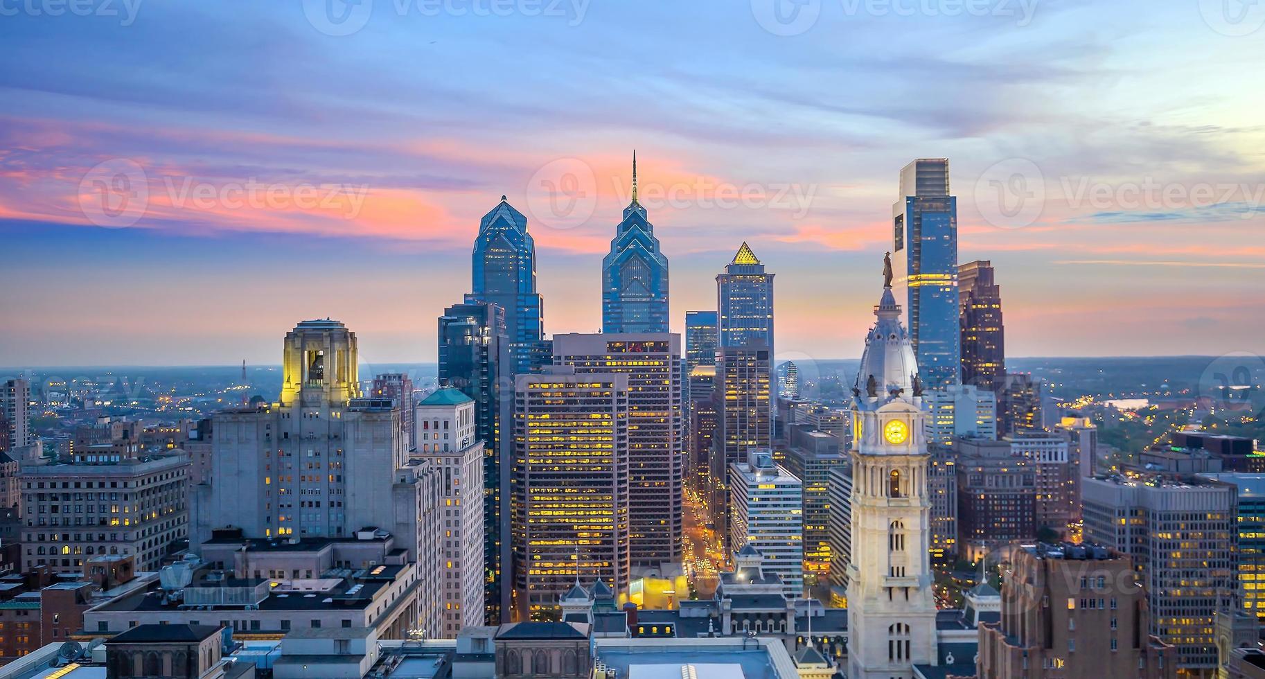 stadsbilden av centrum skyline philadelphia i pennsylvania foto