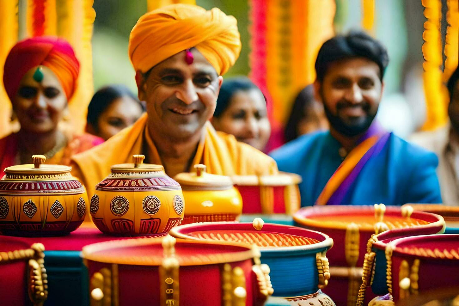 indisk bröllop ceremoni i delhi. ai-genererad foto
