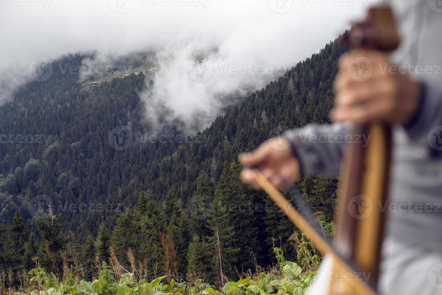 kalkon, rize, pokut -platå, turkiskt stränginstrument foto