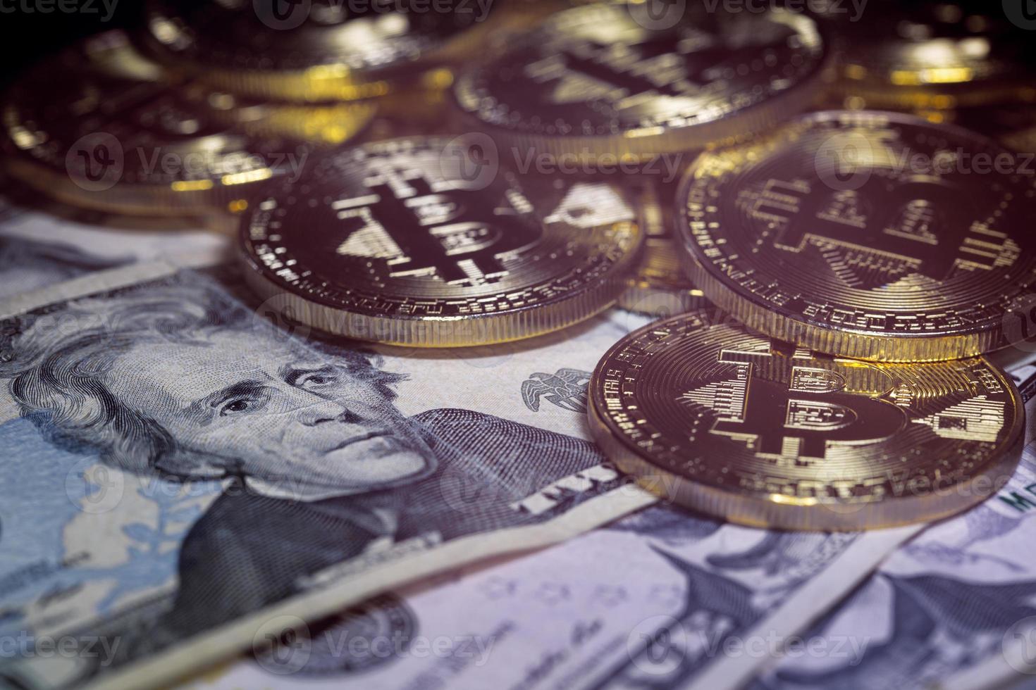 bitcoin och dollar, köp bitcoin, bitcoin exchange foto