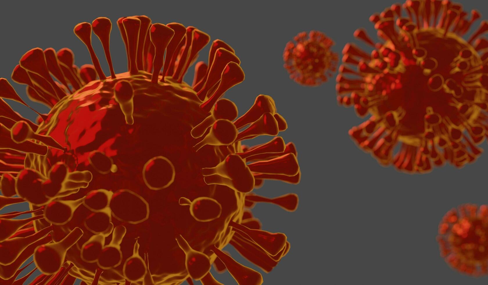 3d tolkning av coronavirus 2019-nCoV. coronavirus ansvarig för asiatisk influensa utbrott begrepp bakgrund.influensa som farlig mest i de värld som en pandemisk. virus stänga upp focus.illustration. foto