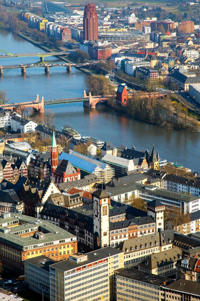 stadsbilden vy i frankfurt tyskland foto