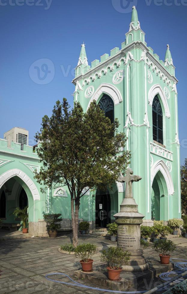 saint michael landmärke portugisisk kolonial stil kyrka i macau city kina foto