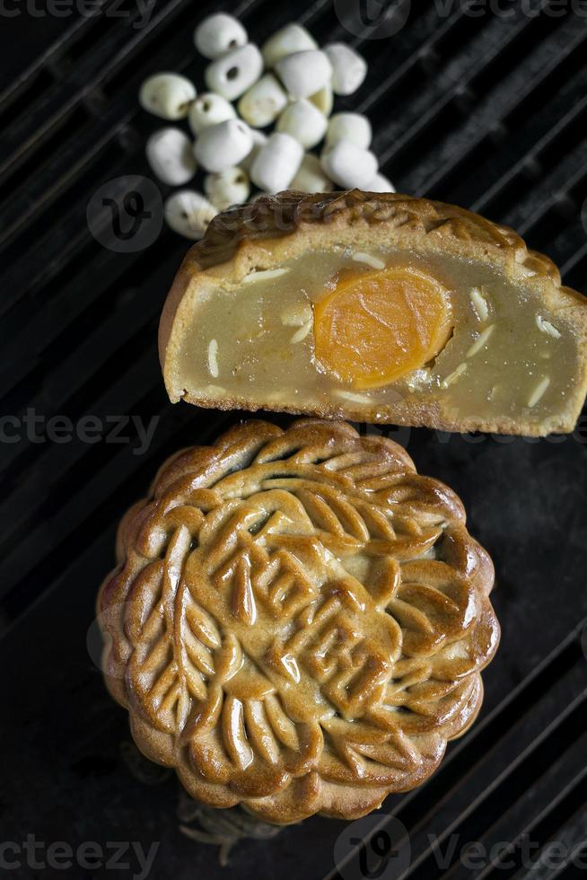 traditionell kinesisk gourmet mooncakes festlig söt mat närbild foto