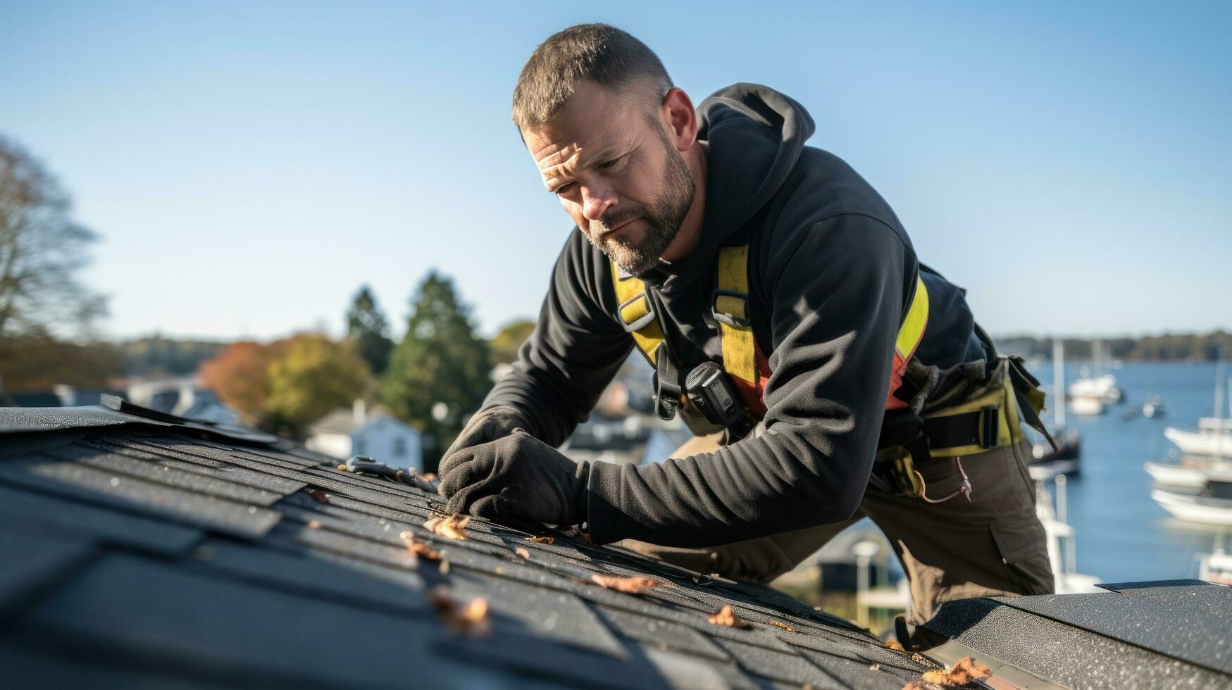 takläggning entreprenör reparation bältros på en hus foto