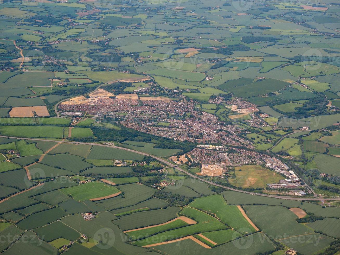 Flygfoto över Dunmow, Storbritannien foto