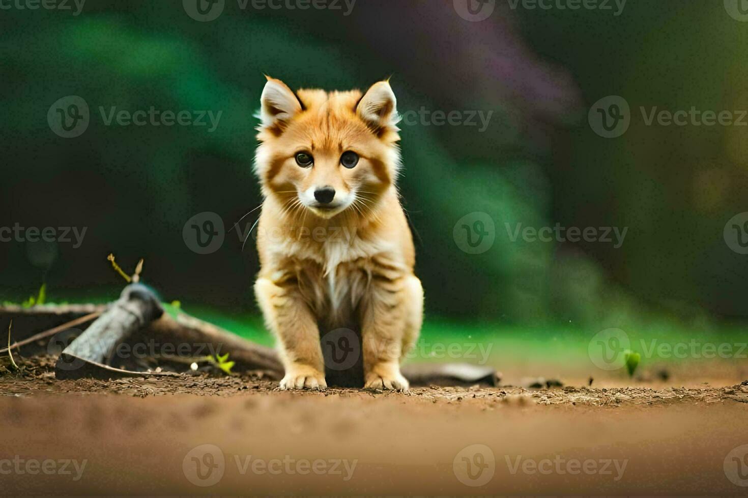 Foto tapet de skog, valp, de skog, de skog, de skog, de skog,. ai-genererad