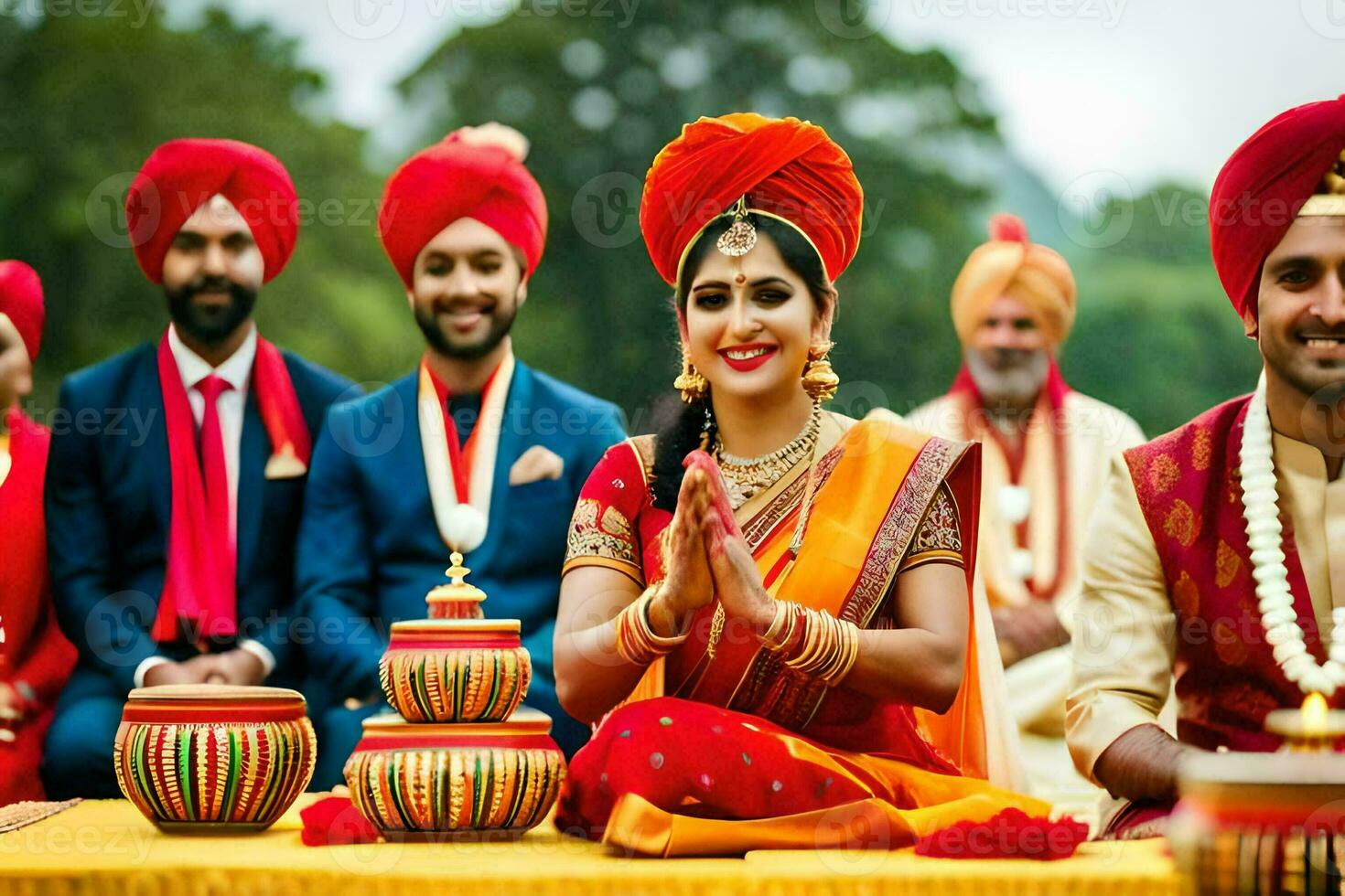 indisk bröllop ceremoni i de Storbritannien. ai-genererad foto