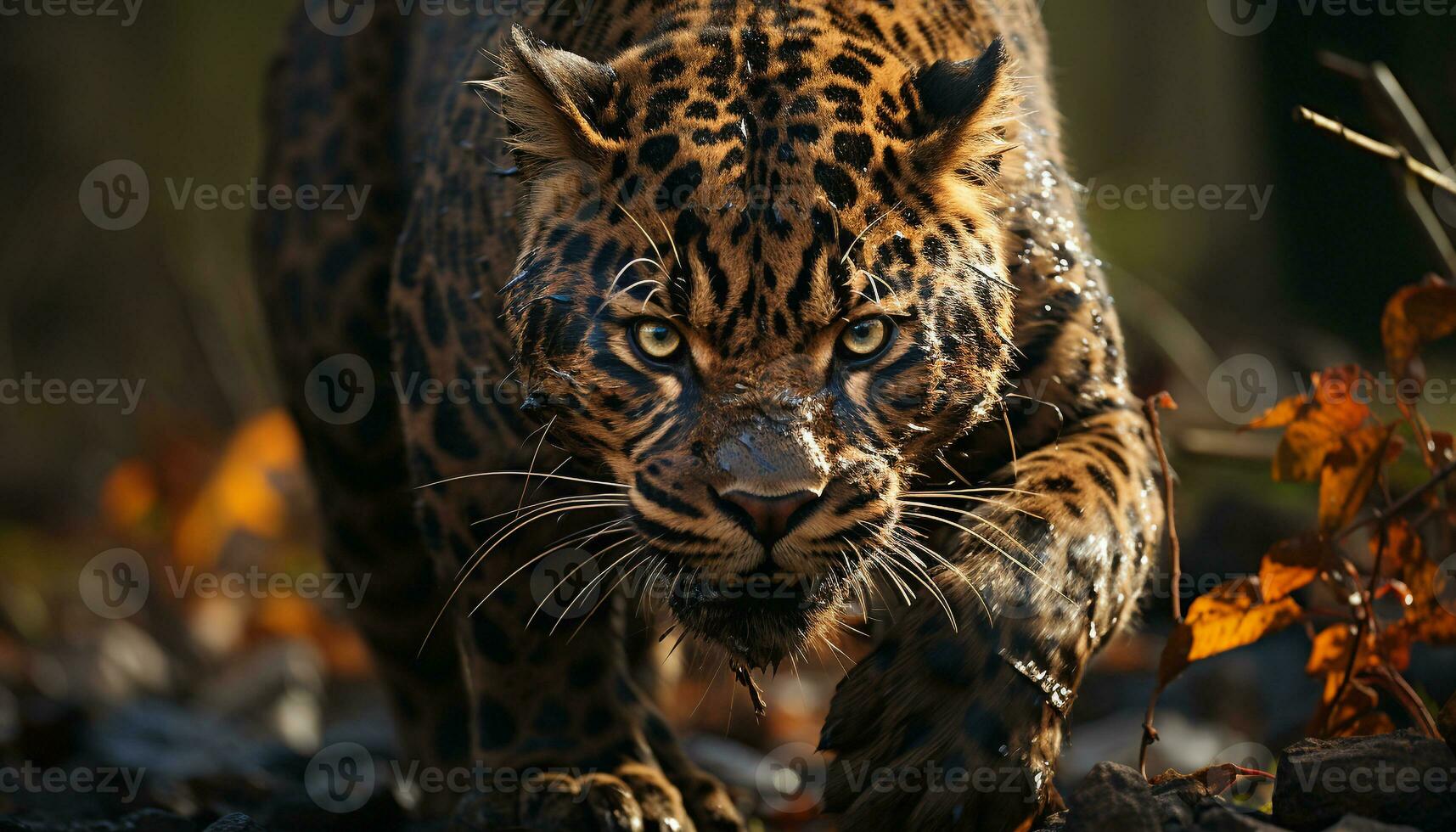 majestätisk bengal tiger, vildkatt i de skog, skönhet i natur genererad förbi ai foto