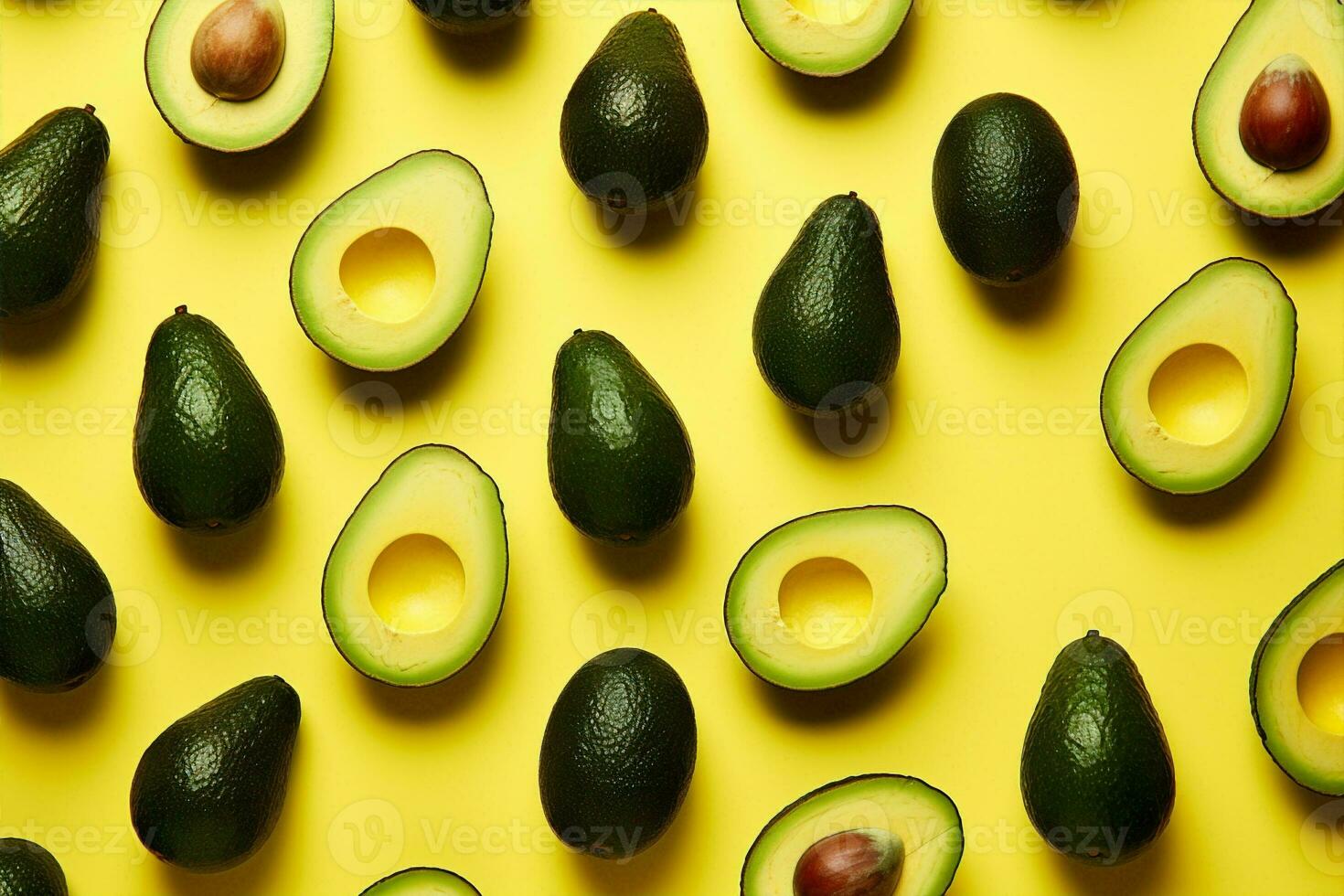 mönster avokado halv tropisk frukt mat vegetarian vegetabiliska rå topp grön bakgrund friska se foto