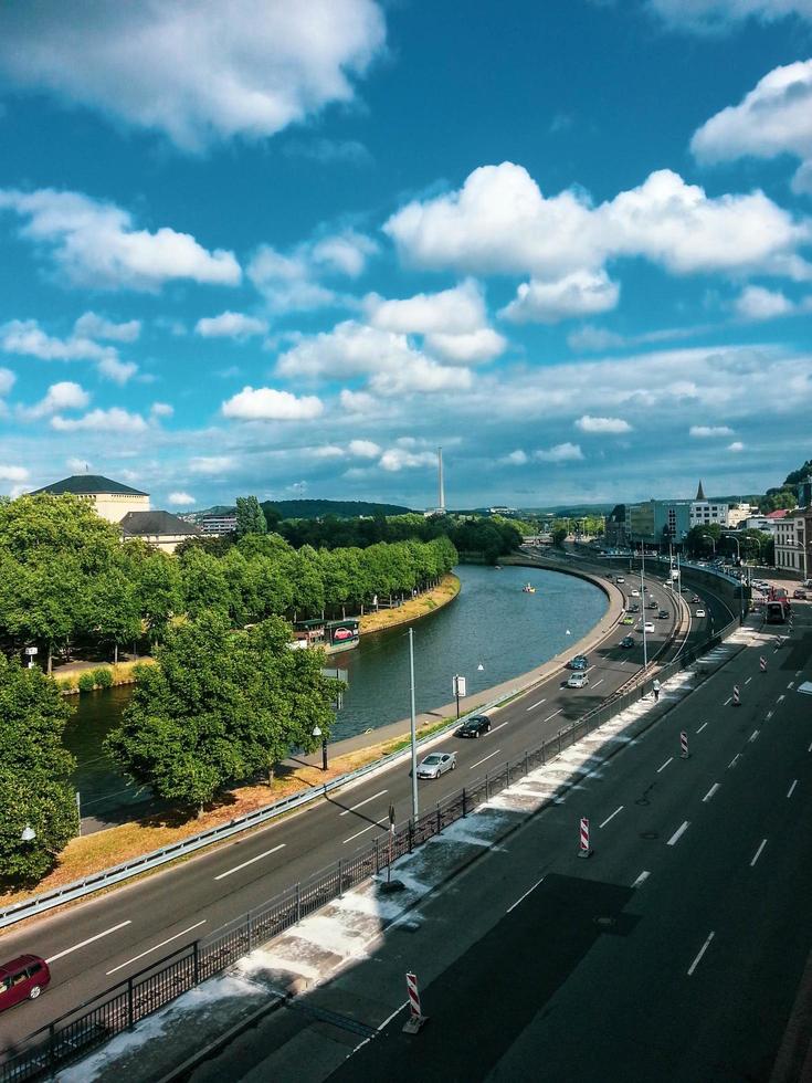 flygfoto över saarbrücken, tyskland, europa foto