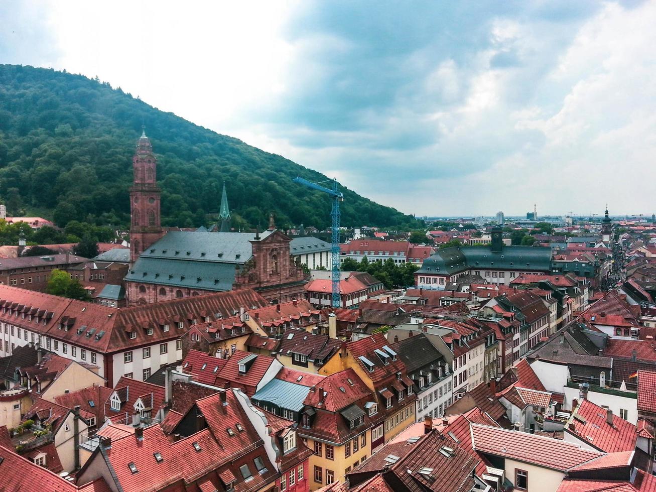 flygfoto över Heidelberg stad, Heidelberg, Tyskland, Europa foto