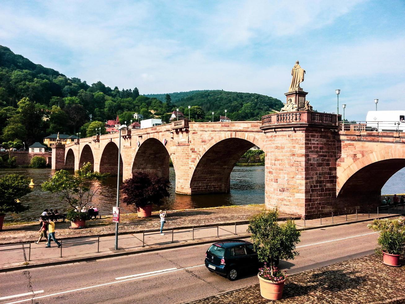 gammal bro i Heidelberg, Tyskland, Europa foto