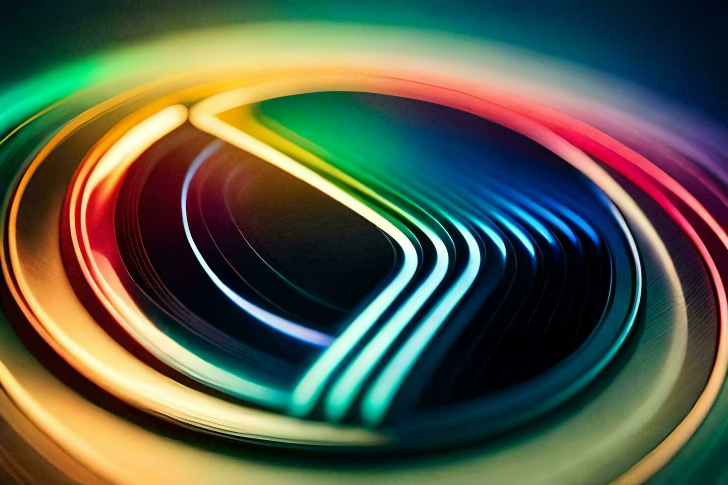 en färgrik cirkulär design med en cirkulär form. ai-genererad foto