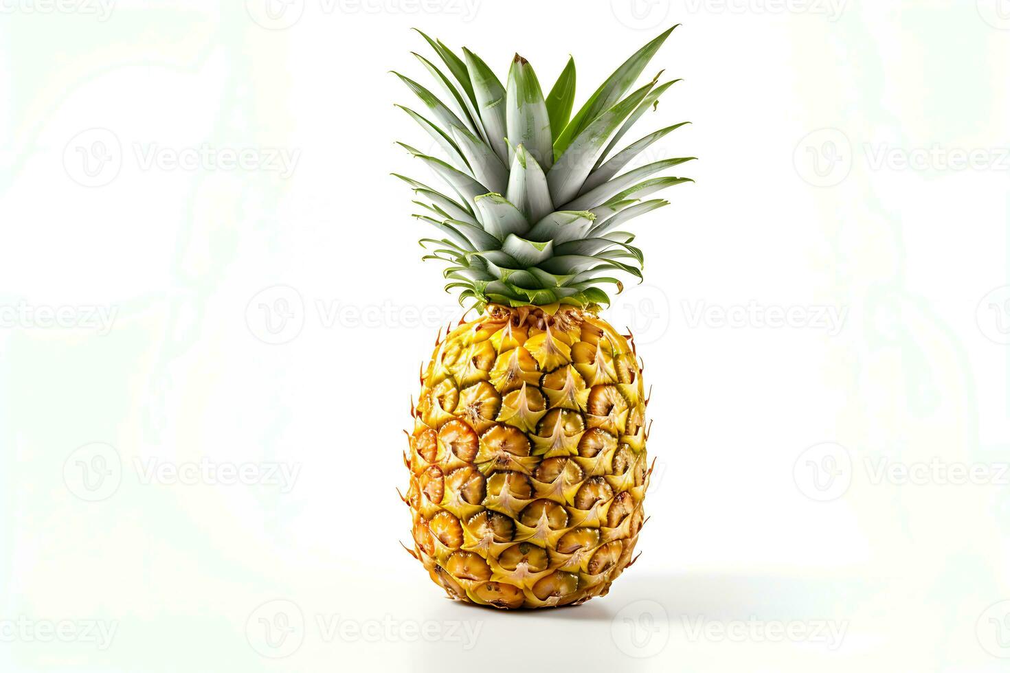 ananas frukt isolerat på vit bakgrund ai genererad foto