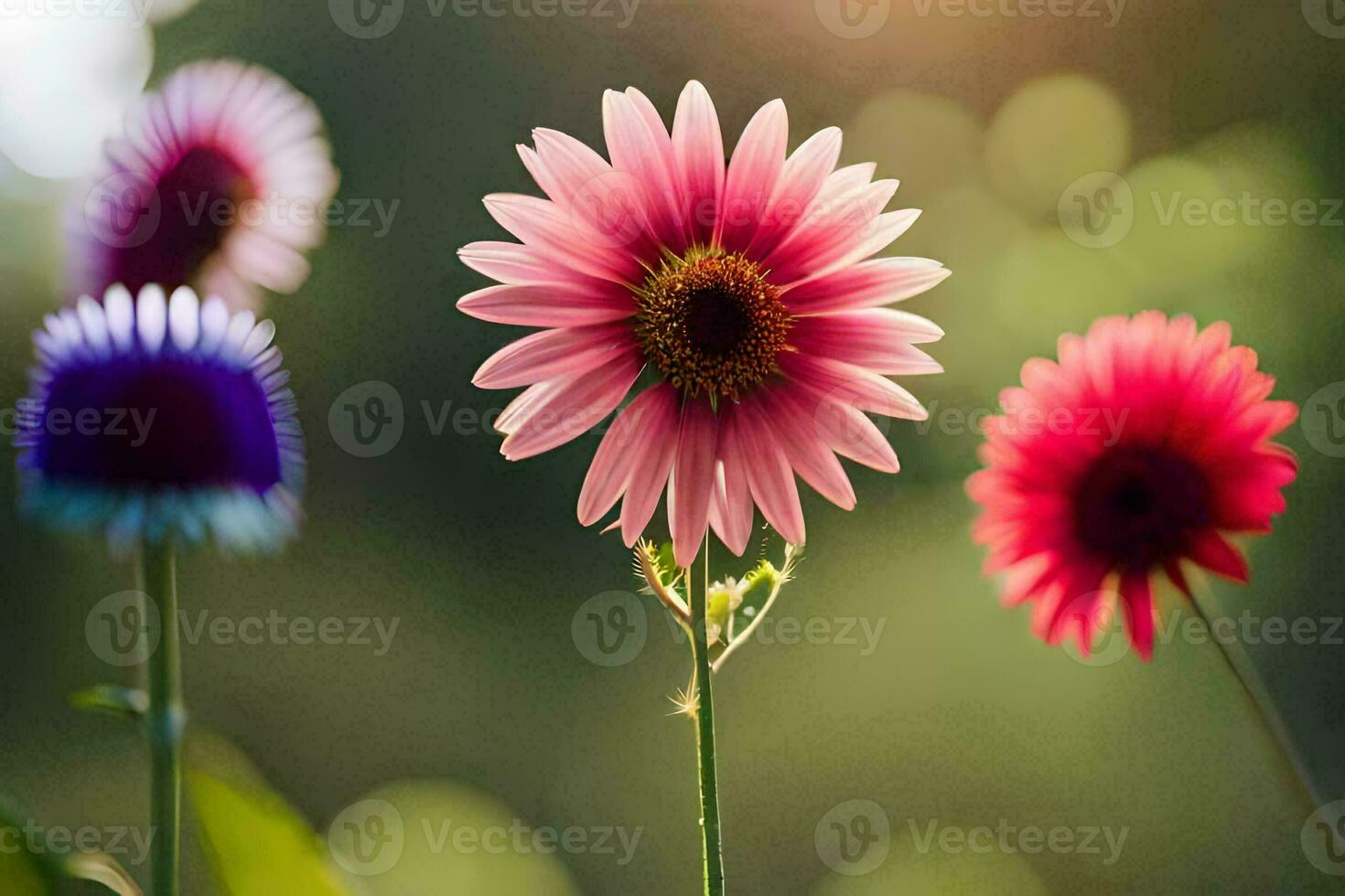 blommor i de trädgård tapet. ai-genererad foto