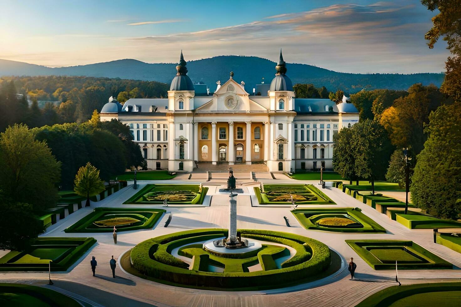 de palats av de kung av slovenien i de Sol. ai-genererad foto