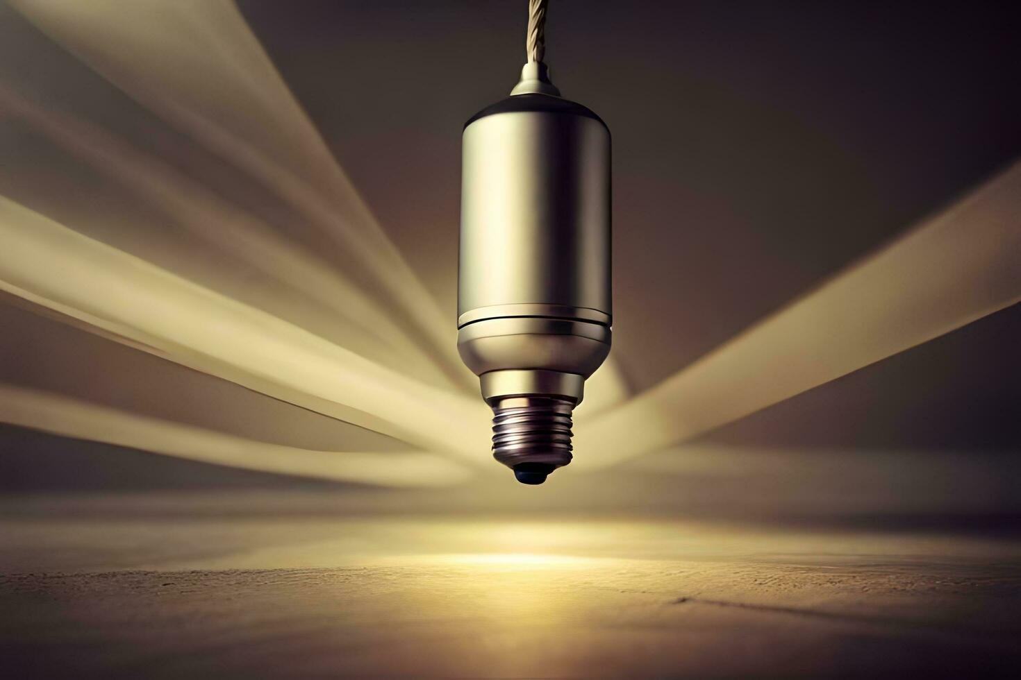 ett elektrisk ljus Glödlampa är visad i de mitten av en rum. ai-genererad foto