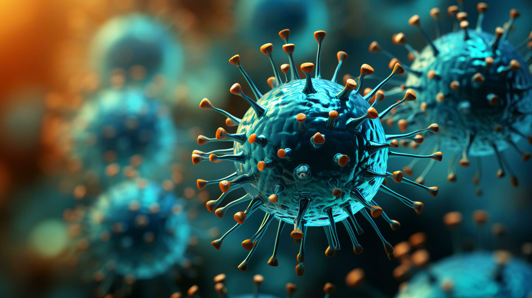ai-genererad virus och bakterie abstrakt bakgrund foto