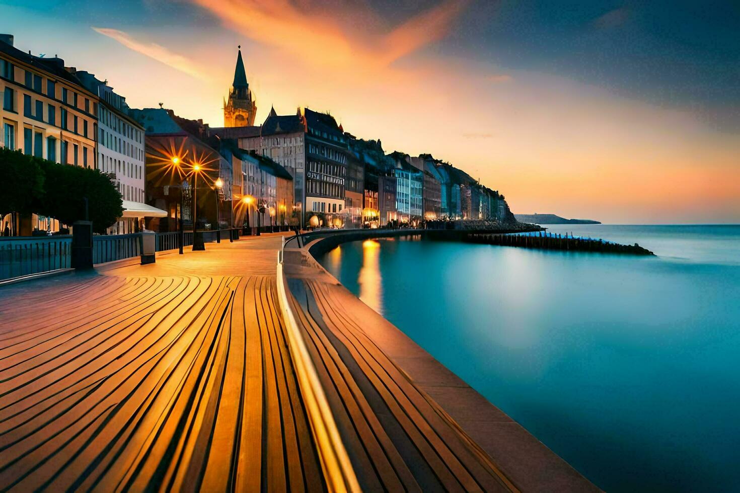 de stad av lyon, Frankrike. ai-genererad foto