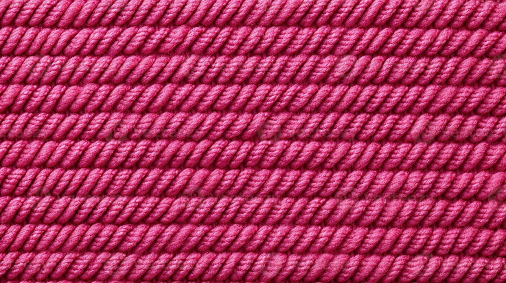 generativ ai, stickat rosa Tröja textur närbild, magenta eller ljus rosa abstrakt bakgrund foto