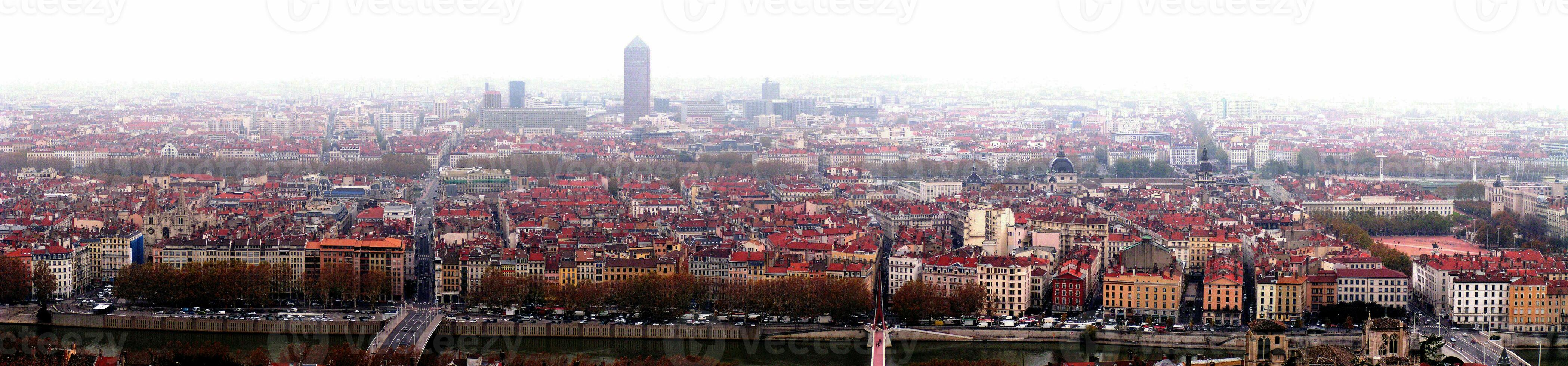 panorama- se av lyon foto