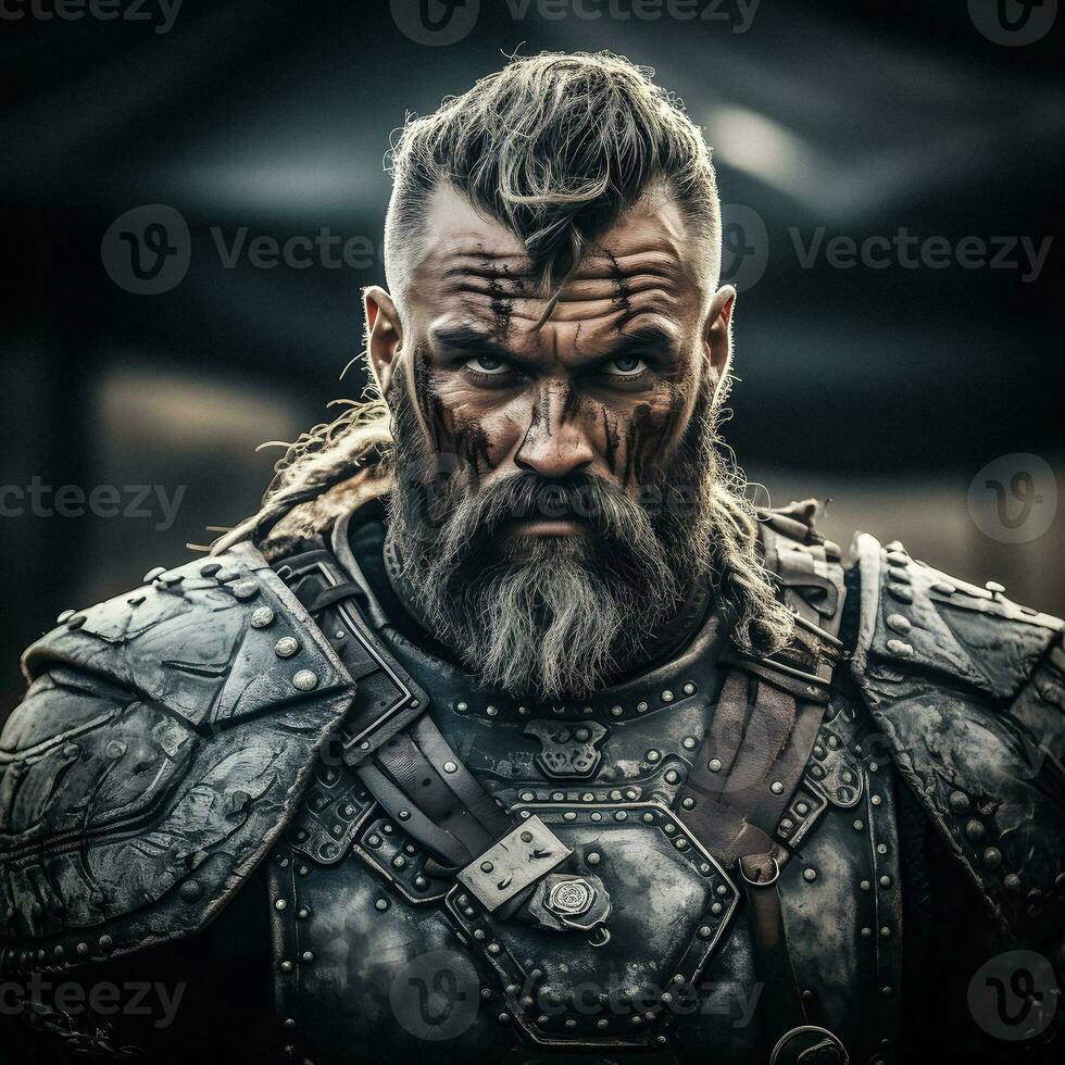 porträtt av en viking krigare. generativ ai. foto