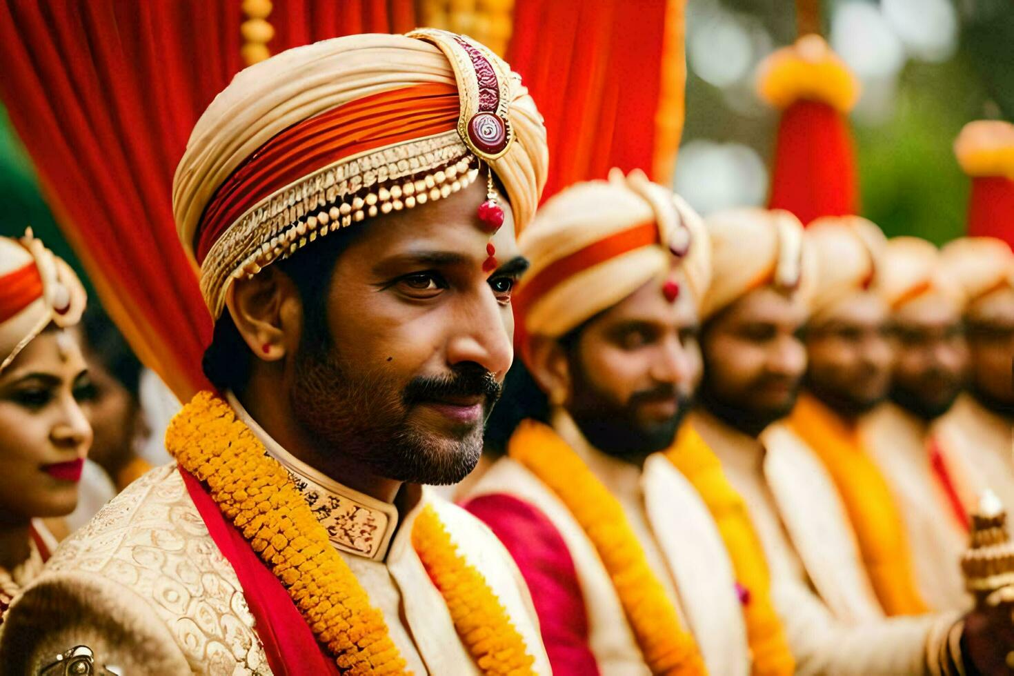 indisk bröllop ceremoni i Indien. ai-genererad foto