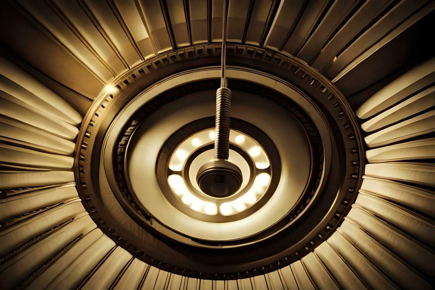 en ljus fixtur i en rum med en cirkulär ljus. ai-genererad foto