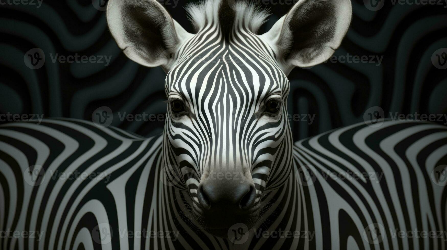 abstrakt reflexion av en zebra från två sidor. foto