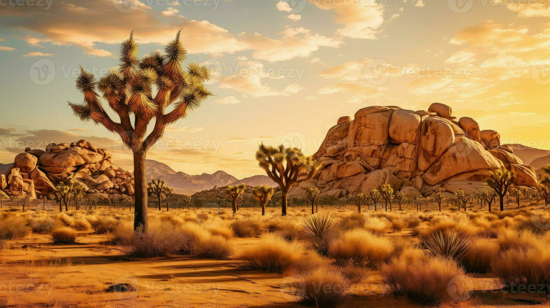 landskap mojave öken- unik ai genererad foto