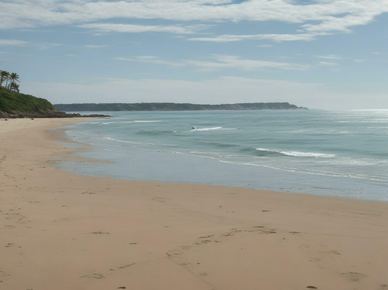 strand skön stänga upp bild ai genererad foto