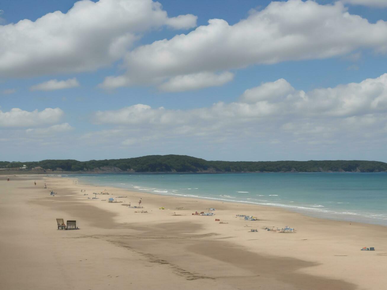 strand skön stänga upp bild ai genererad foto