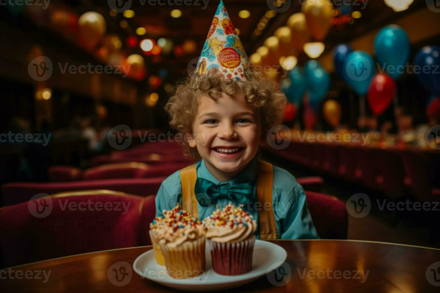 en barn delta en teater tema födelsedag fest komplett med kostymer och mini föreställningar foto