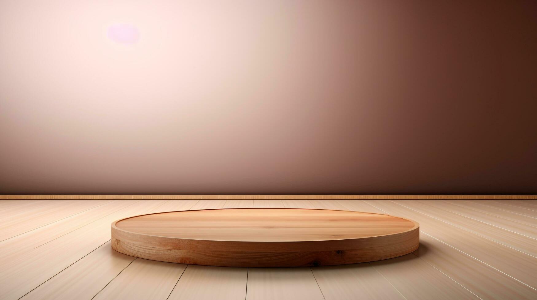 elegant trä- tömma tabell för presenter Produkter, ai generativ foto