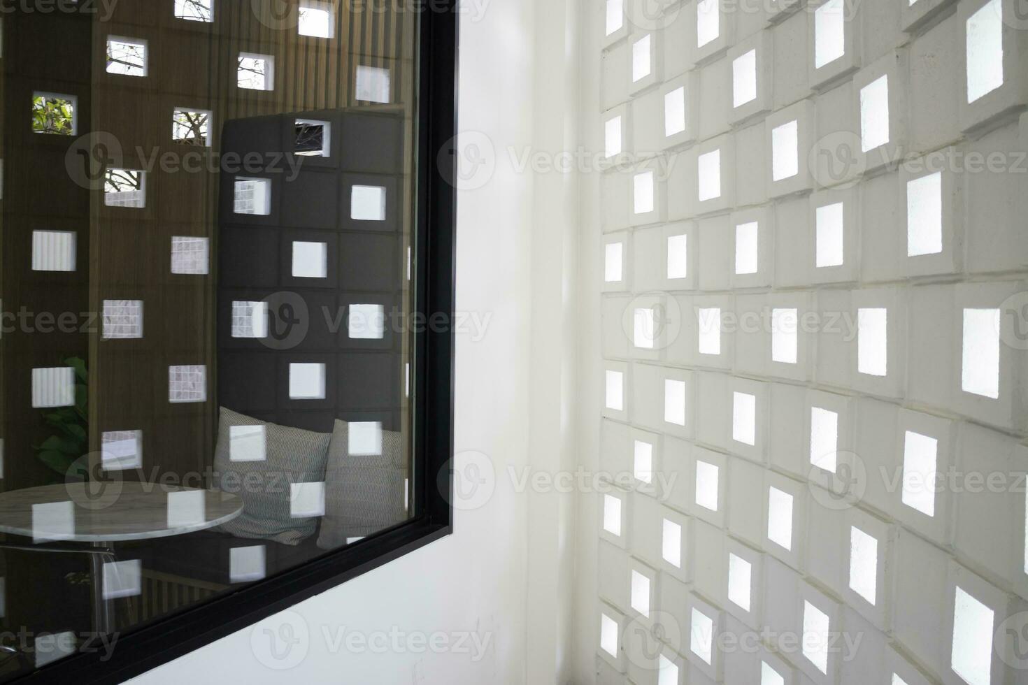 vit ihålig betong blockera vägg foto