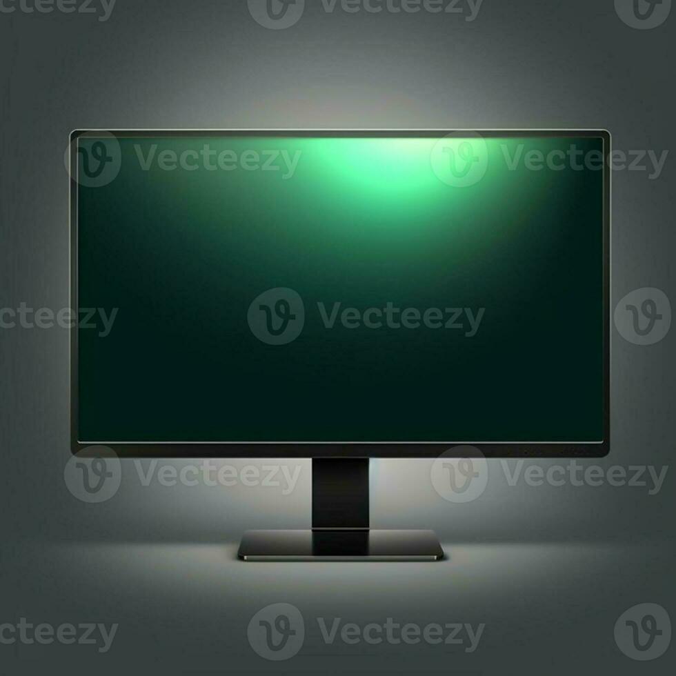 TV platt skärm på grå bakgrund, skapas med generativ ai foto