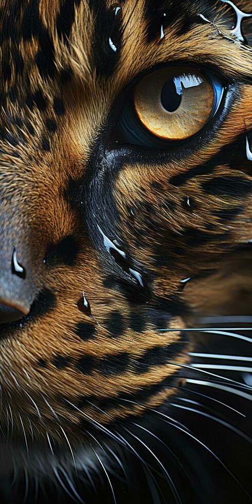 leopard makro fotografi. ai genererad foto