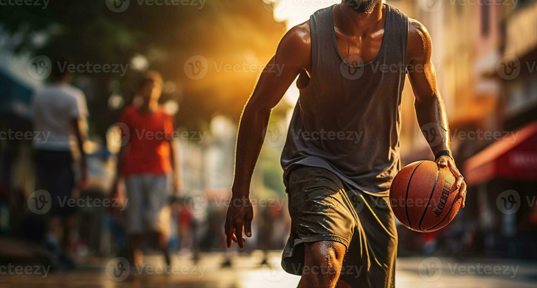 gata boll maestro. de dribblingar trolleri av en basketboll spelare. generativ ai foto