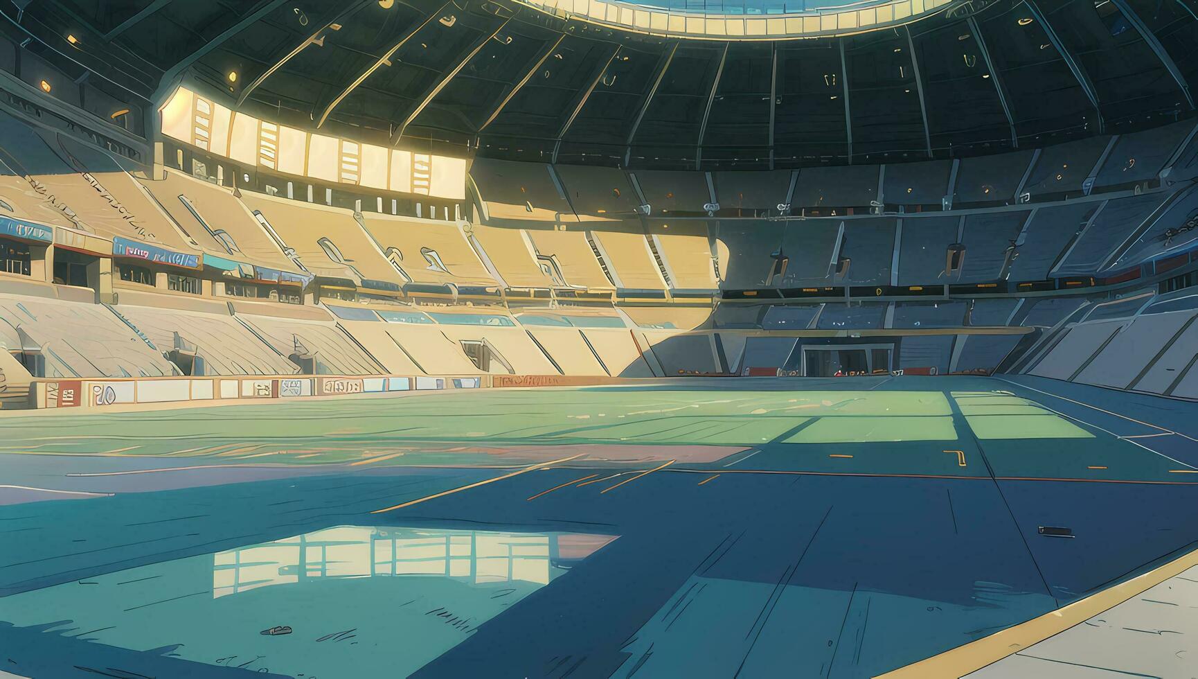 stadion sporter modern fantasi grafisk ny anime manga tapet foto